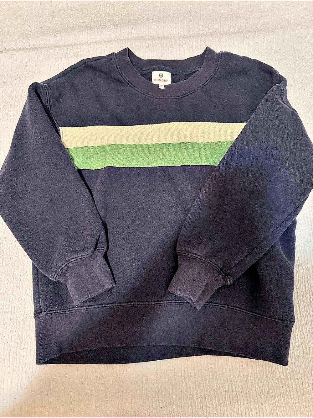Sundry Color Block Sweatshirt in Blue & Green